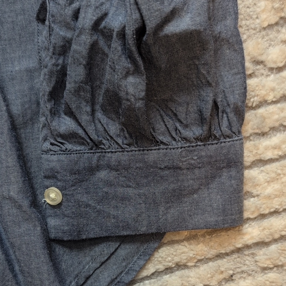 LOFT Women's Casual Chambray V-neck Shirt - Picture 6 of 7